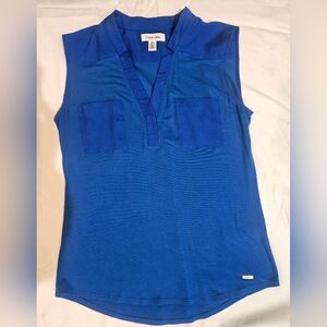 Calvin Klein Royal Blue Sleeveless Blouse